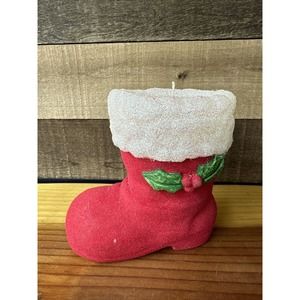 Vintage Santa Boot Candle 5.5”